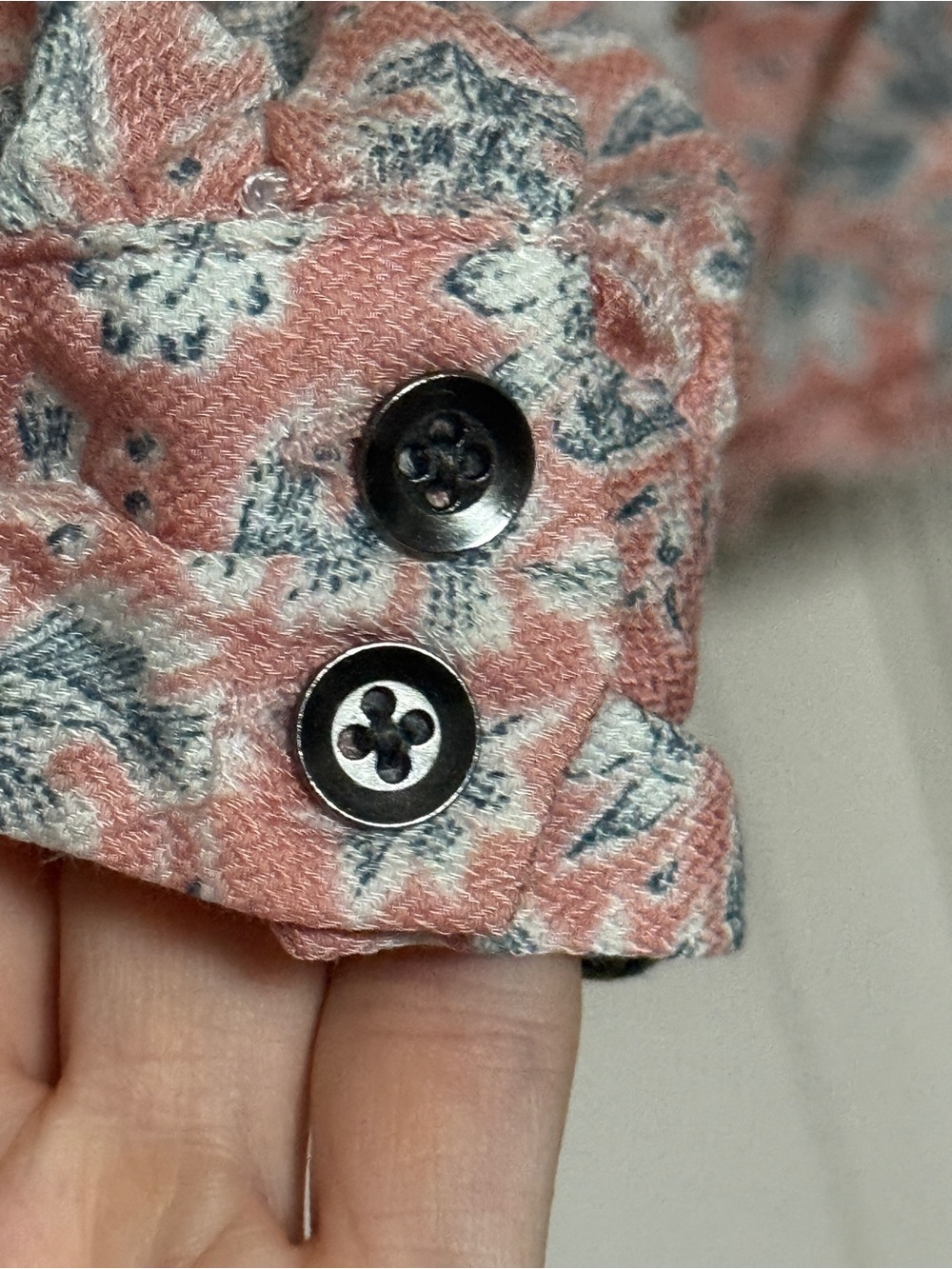 William Rast Pink Floral Ruffle Button-Front Blouse - Picture 6 of 9